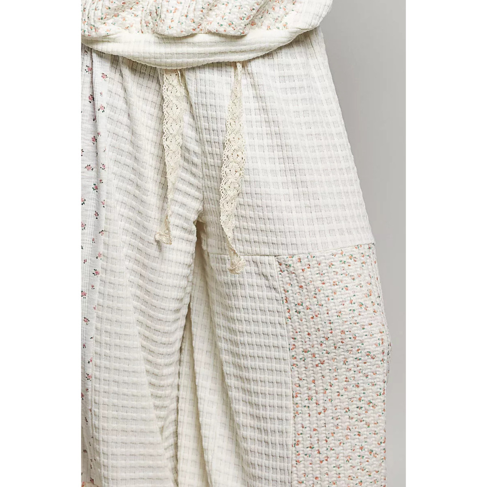 POL Patchwork Mixed Knit Wide Leg Pants - Picture 7 of 7